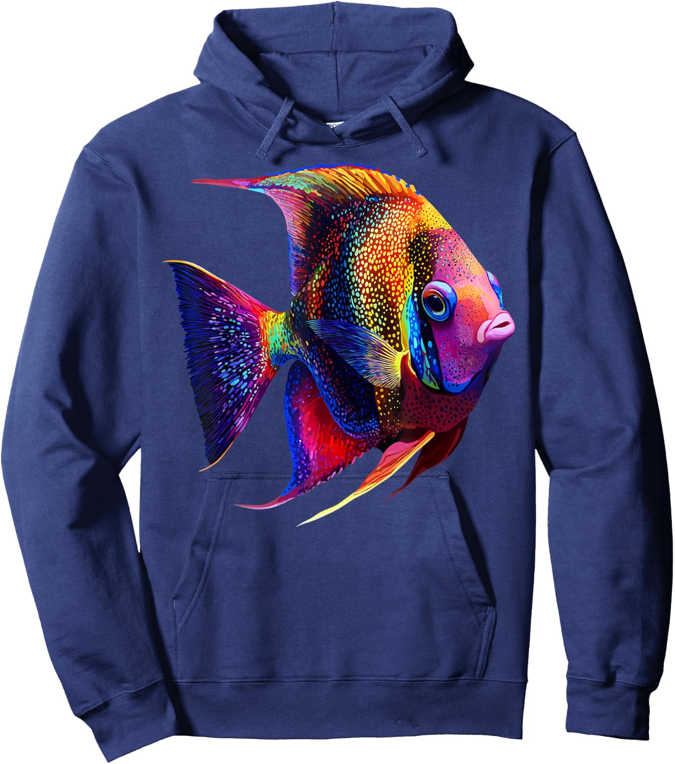 Colorful Angelfish Aquarium Fish Lover Women Black Hoodie - Hoodie | Navy