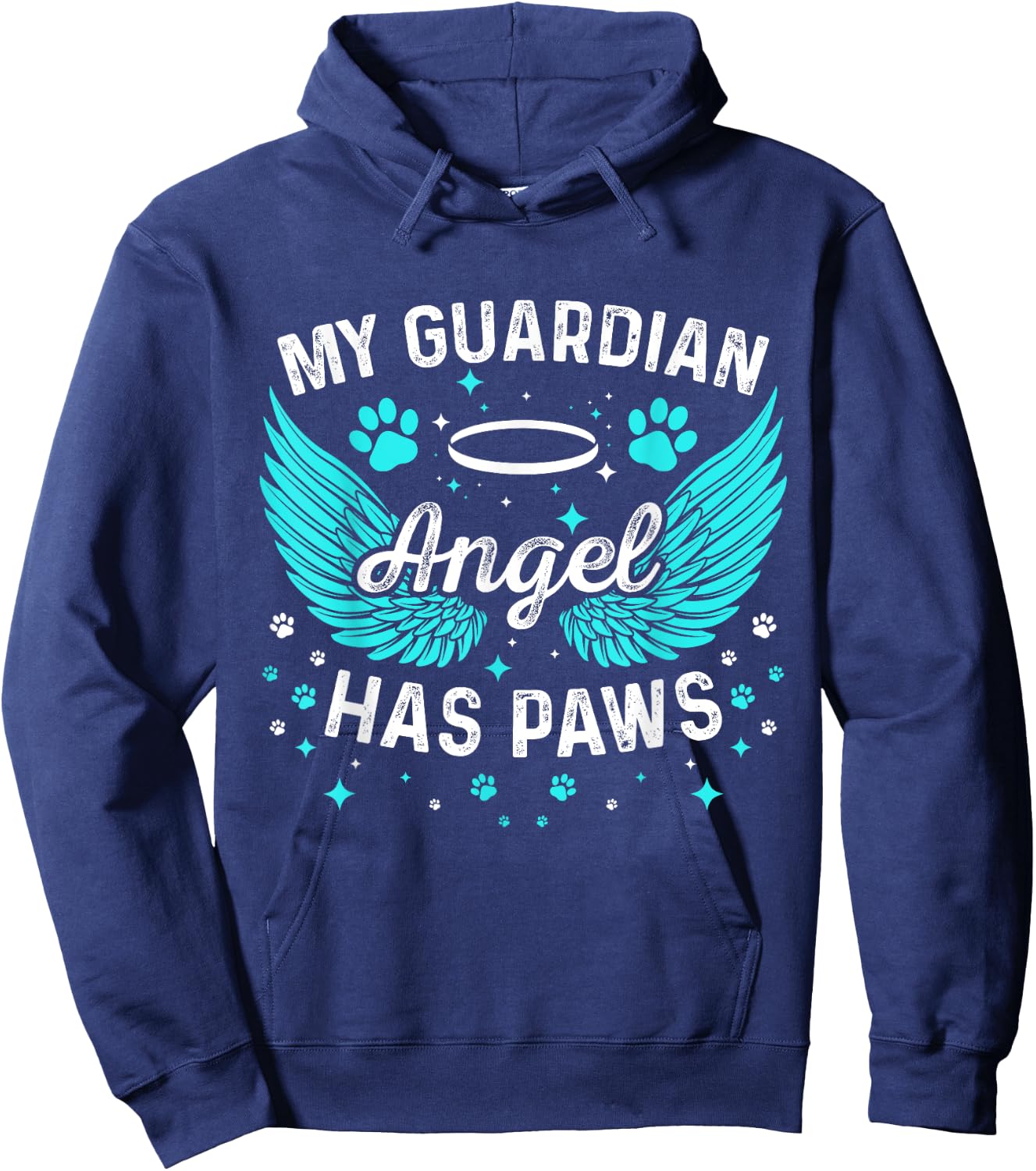 Dog Or Cat My Guardian Angel Has Paws Pet Memorial Hoodie - Hoodie | Navy