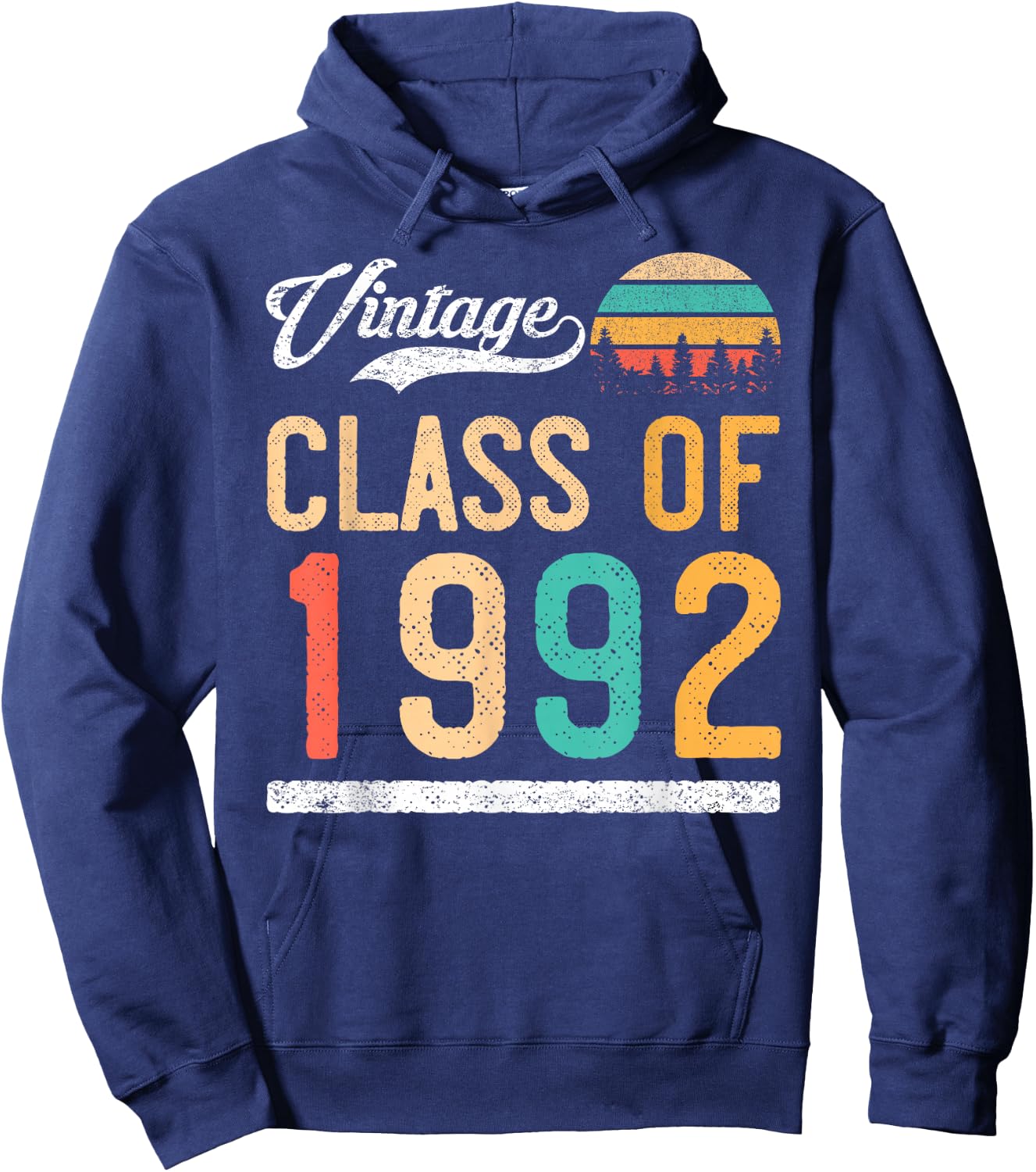 Vintage Class of 1992 High School or College Graduation Hoodie - Hoodie | Navy