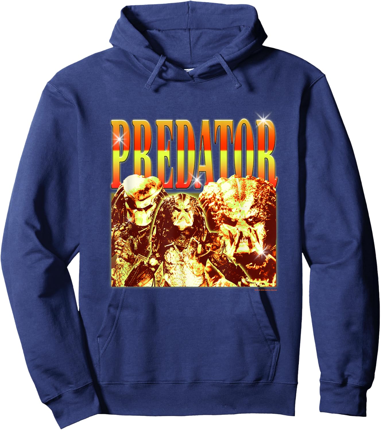 Aliens Iconic Epic Predator Montage Retro Big Chest Poster Hoodie - Hoodie | Navy