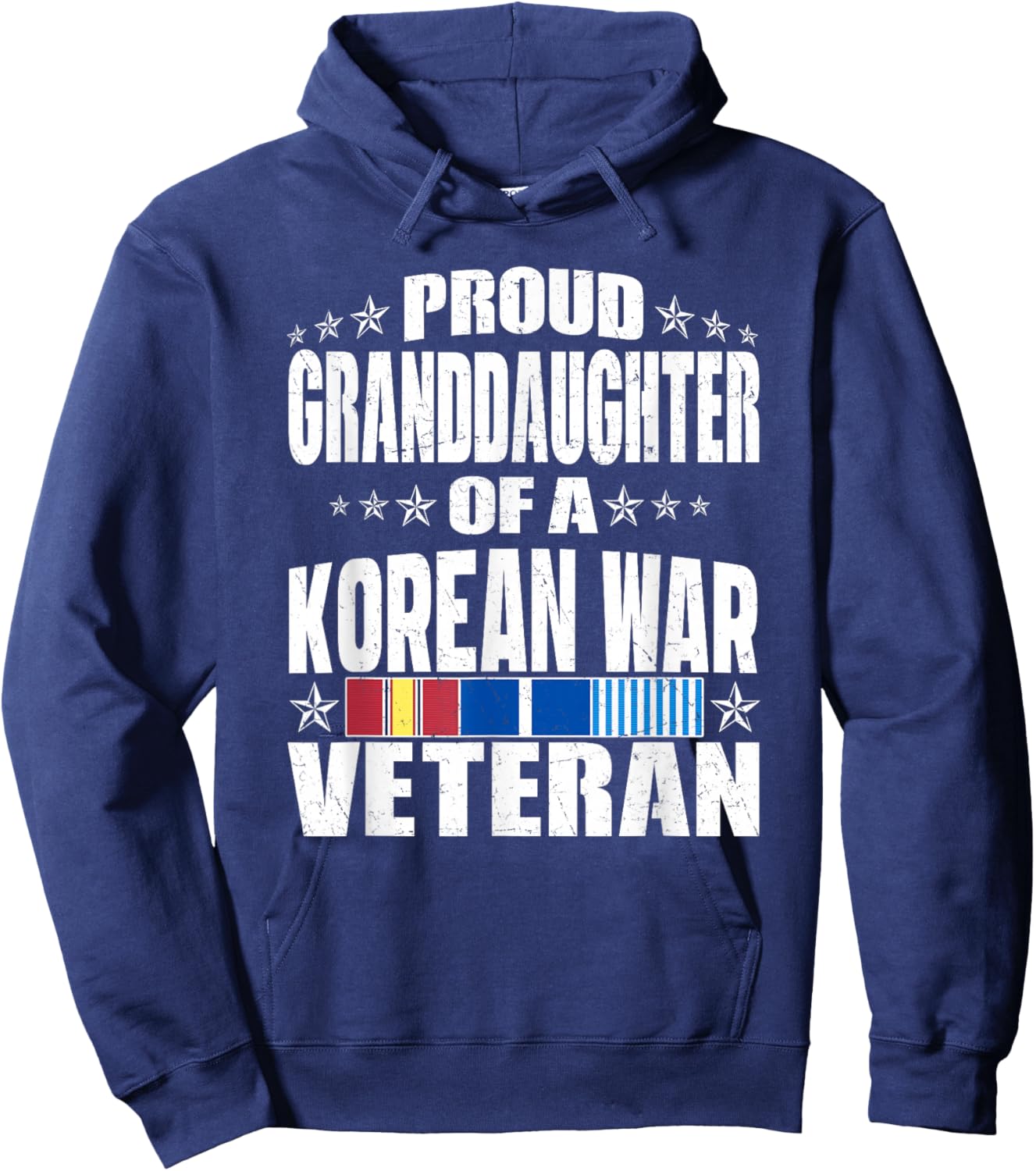 Proud Granddaughter Of A Korean War Veteran Military Family Hoodie - Hoodie | Navy