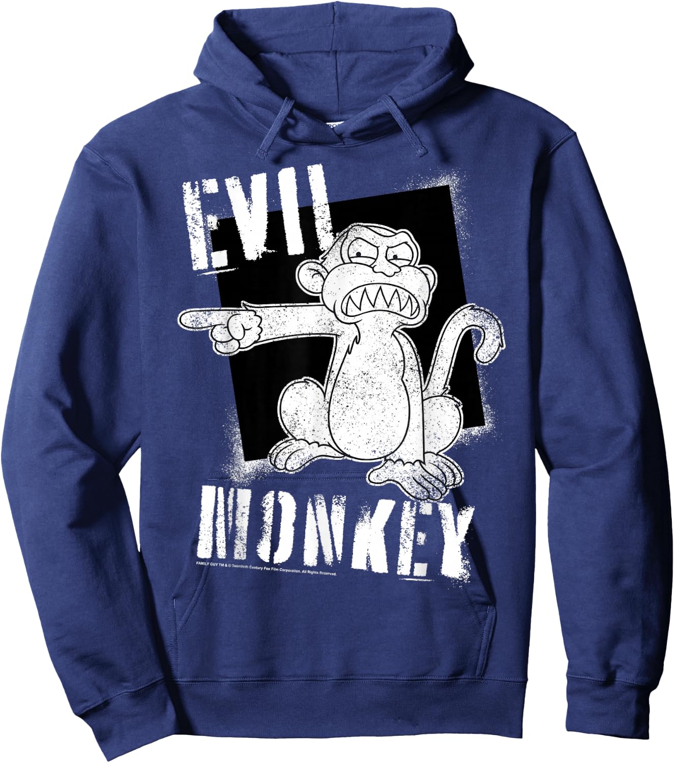 Family Guy Evil Monkey Angry Distressed Big Chest Poster Hoodie - Hoodie | Navy