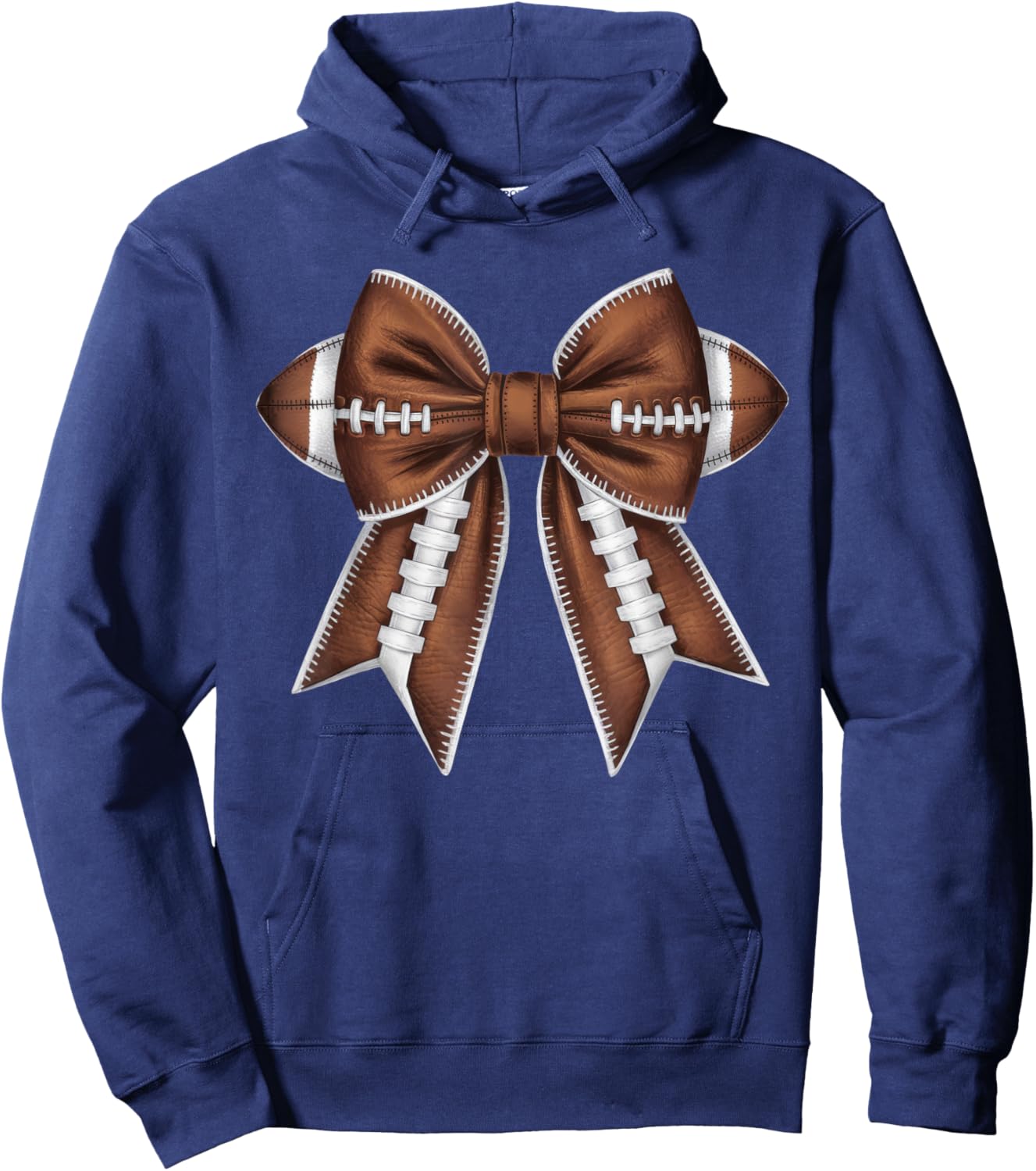 Coquette Bow Funny Football Lover Game Day Football Mom Life Hoodie - Hoodie | Navy