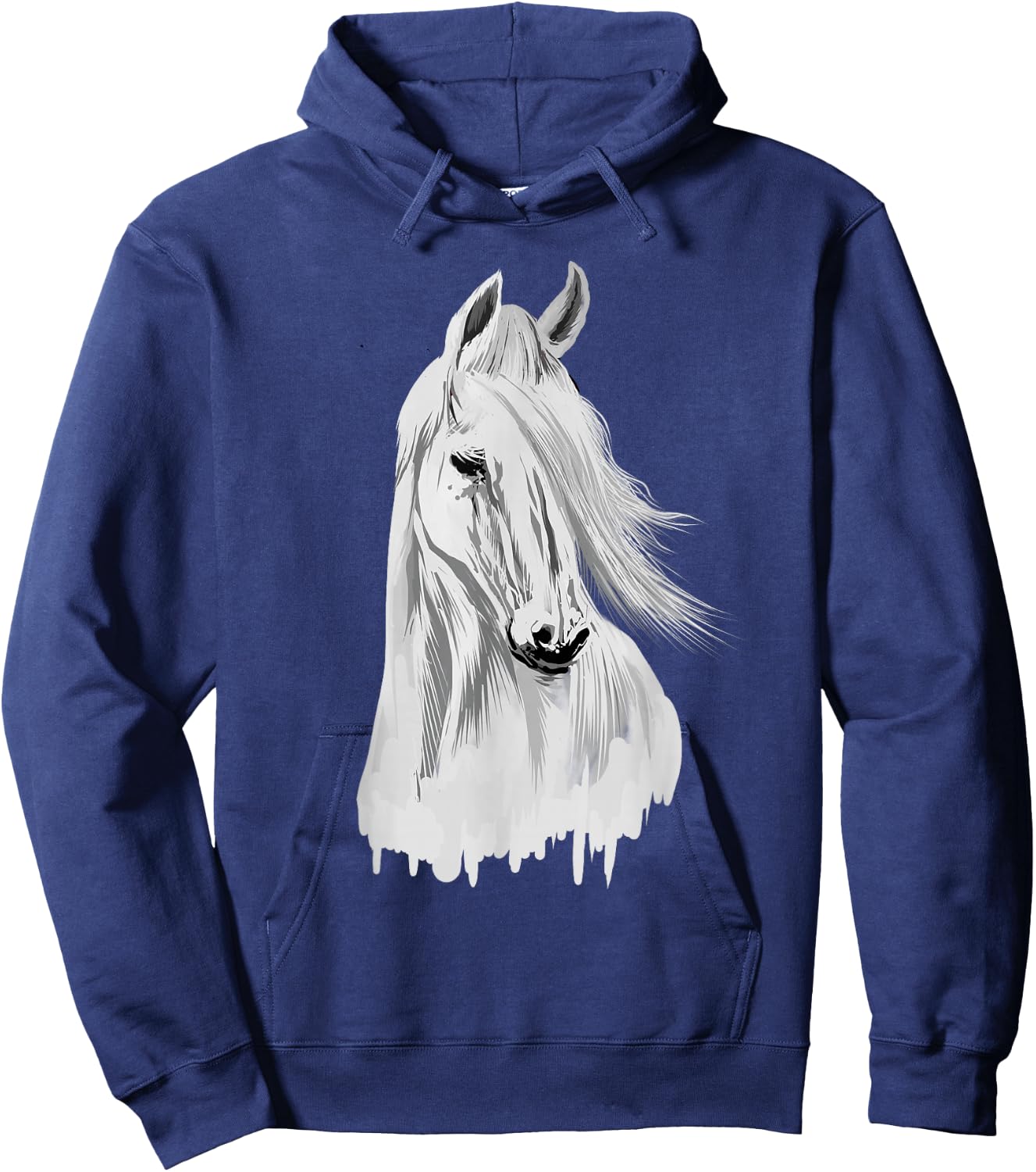 Horse Head Funny Equestrian Animal Lover Gift Men Women Kids Hoodie - Hoodie | Navy