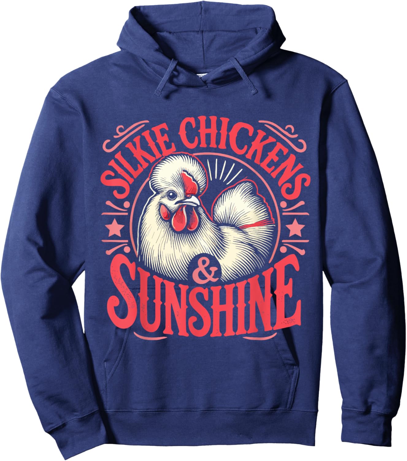Silkie Chickens & Sunshine Hoodie - Hoodie | Navy