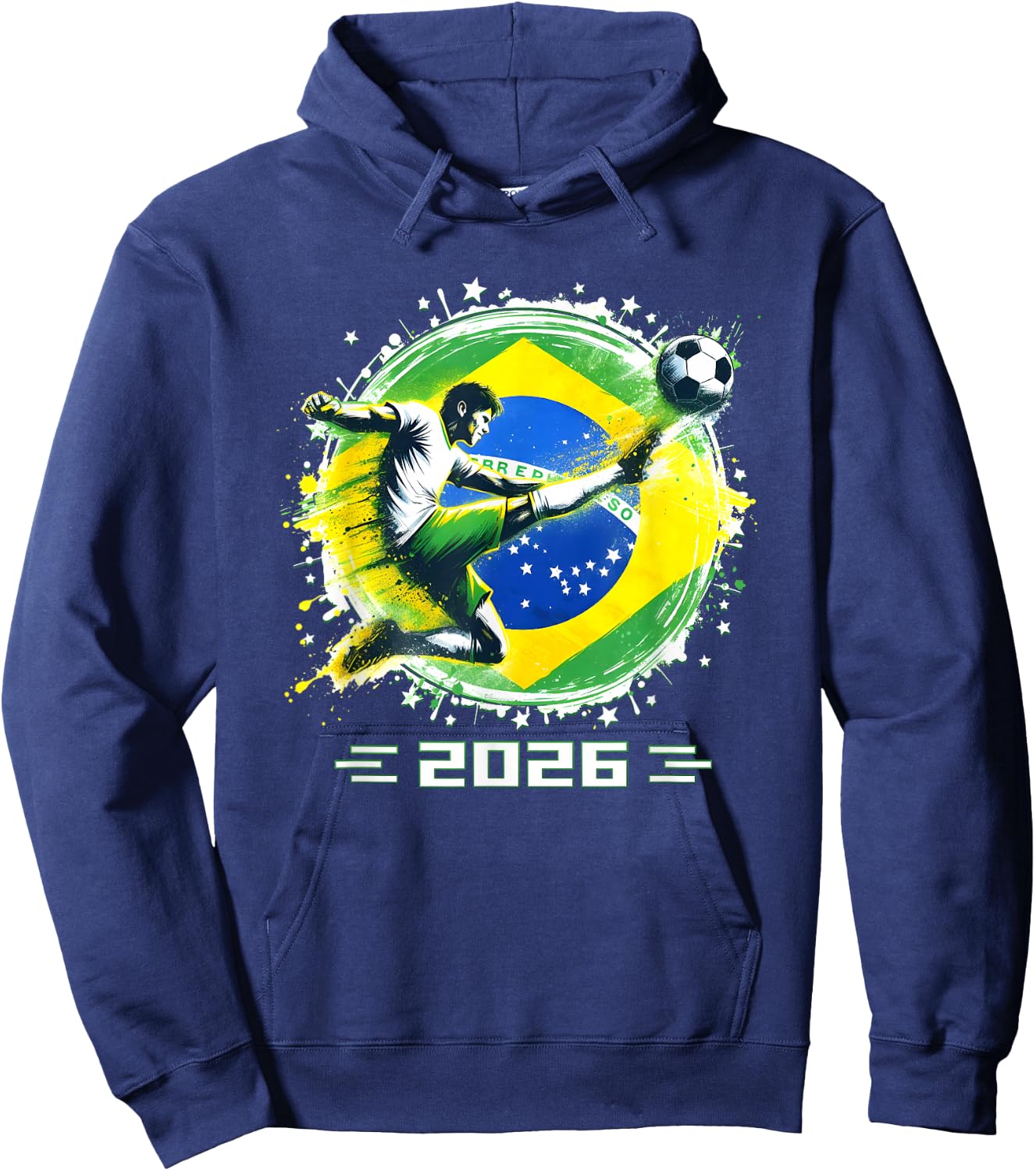 Brazil Player Sports Vintage Men Boys Brasil 2026 Hoodie - Hoodie | Navy