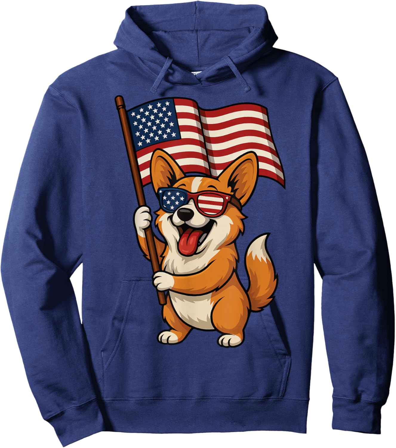Corgi USA Flag 4th Of July Hoodie - Hoodie | Navy