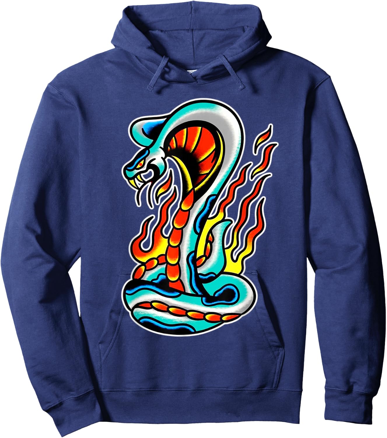 King Cobra Snake Fire Serpent Tattoo Hoodie - Hoodie | Navy