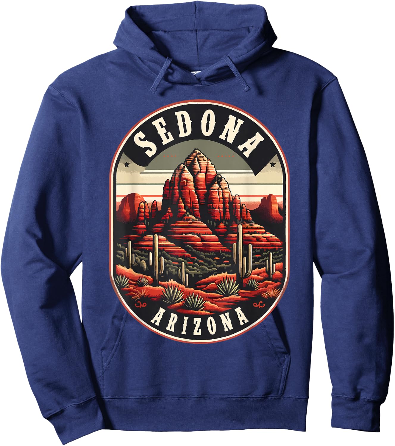 Sedona AZ Hiking Outdoors Mountain Sedona USA Retro Vintage Hoodie - Hoodie | Navy
