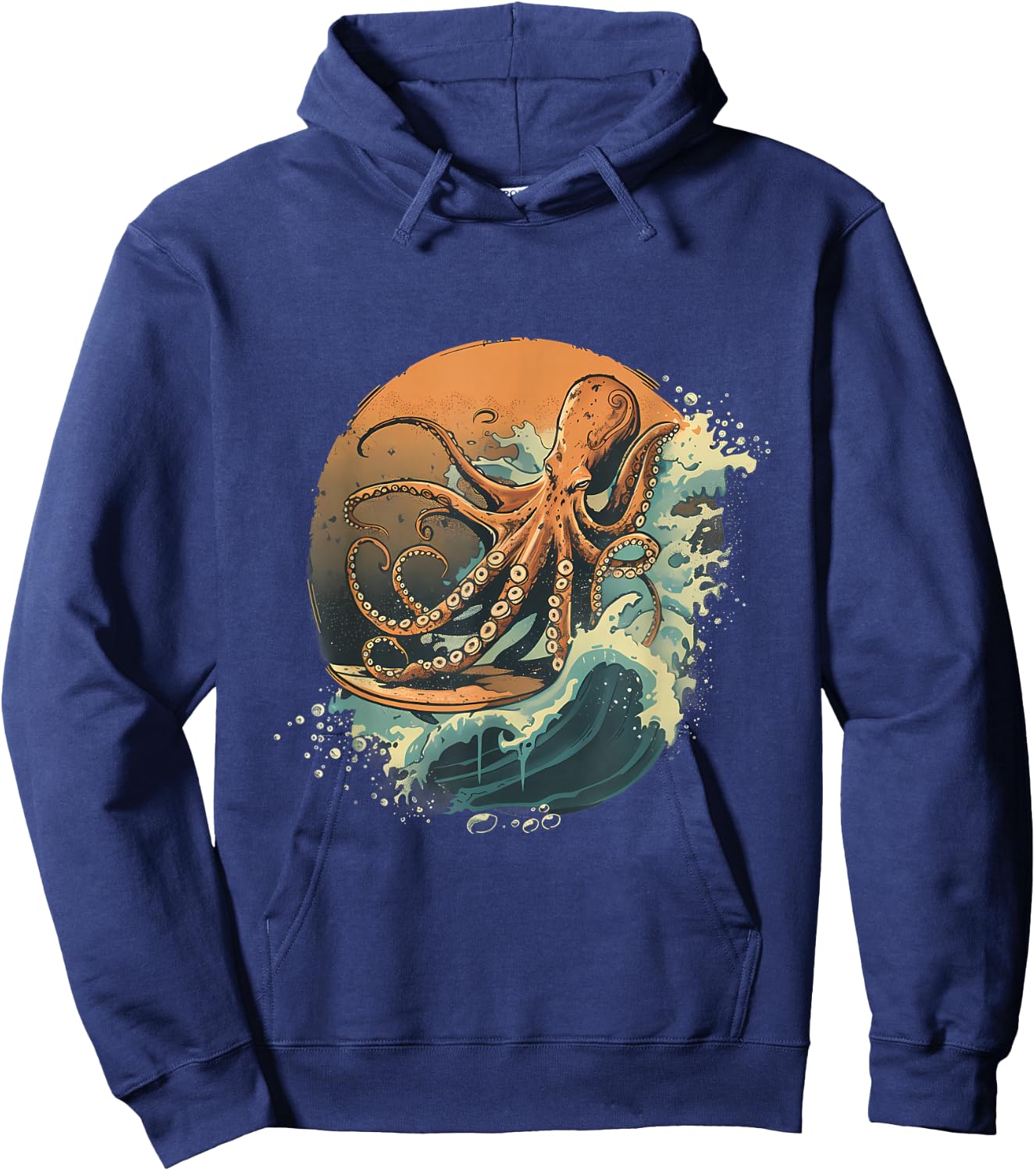 Cthulhu Ocean Sea Animal Octopus Lover Surfing Sea Monster Hoodie - Hoodie | Navy