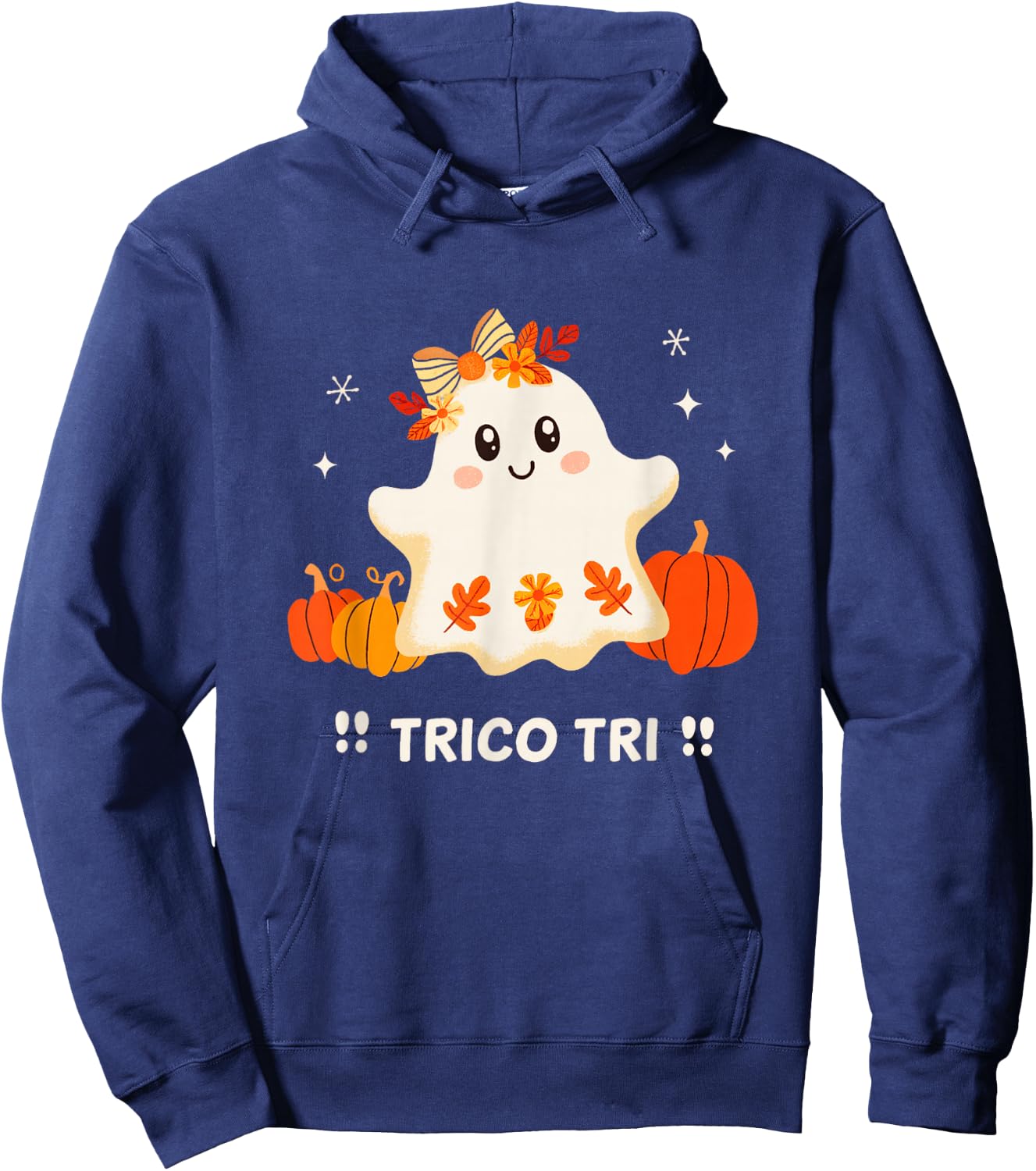 Trico Tri Cute Halloween Spooky Mexican Ghost Spanglish Hoodie - Hoodie | Navy
