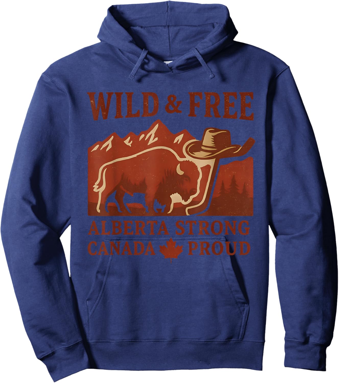 Wild And Free Alberta Strong Canada Day Pride Hoodie - Hoodie | Navy