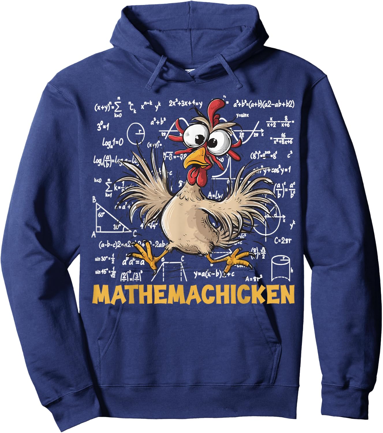 Mathemachicken Funny Chicken Math Teacher Back To School Hoodie - Hoodie | Navy
