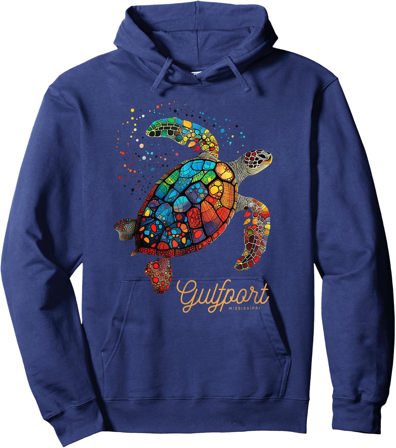 Gulfport Mississippi MS Vacation Holiday Vintage Sea Turtle Hoodie - Hoodie | Navy