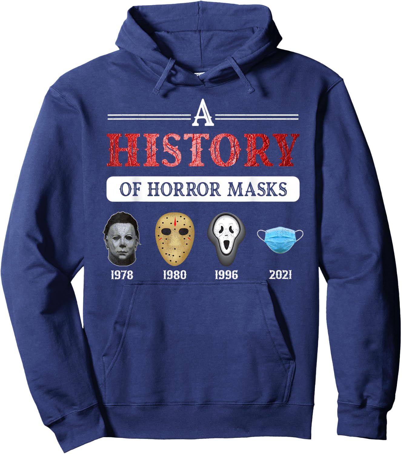 True Crime & Serial Killer A History Of Horror Masks Hoodie - Hoodie | Navy