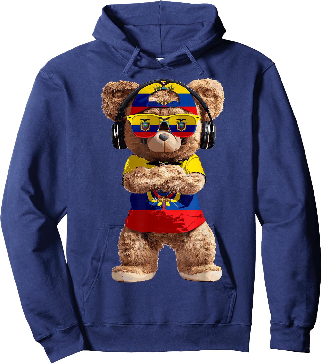 Ecuador Flag Souvenirs Bear Outfit Products Ecuadorian Hoodie - Hoodie | Navy