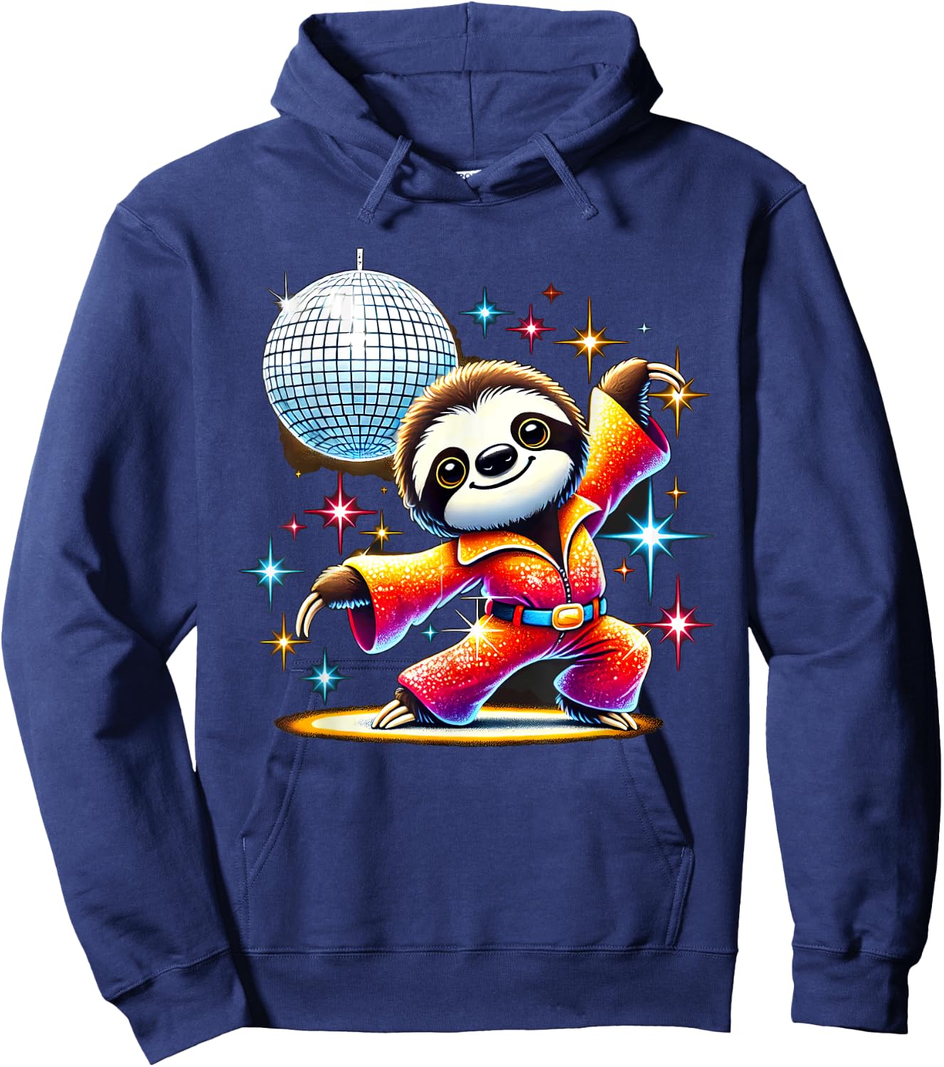Aesthetic Sloth Disco Hoodie - Hoodie | Navy