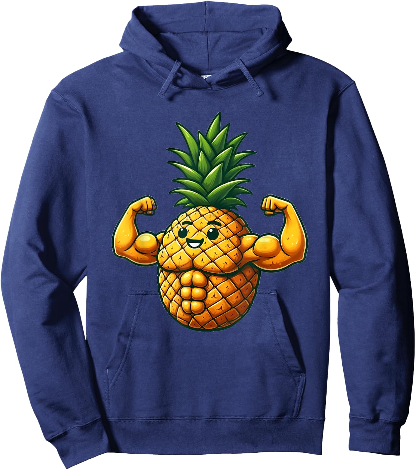 Funny Muscular Pineapple with Abs Hoodie - Hoodie | Navy