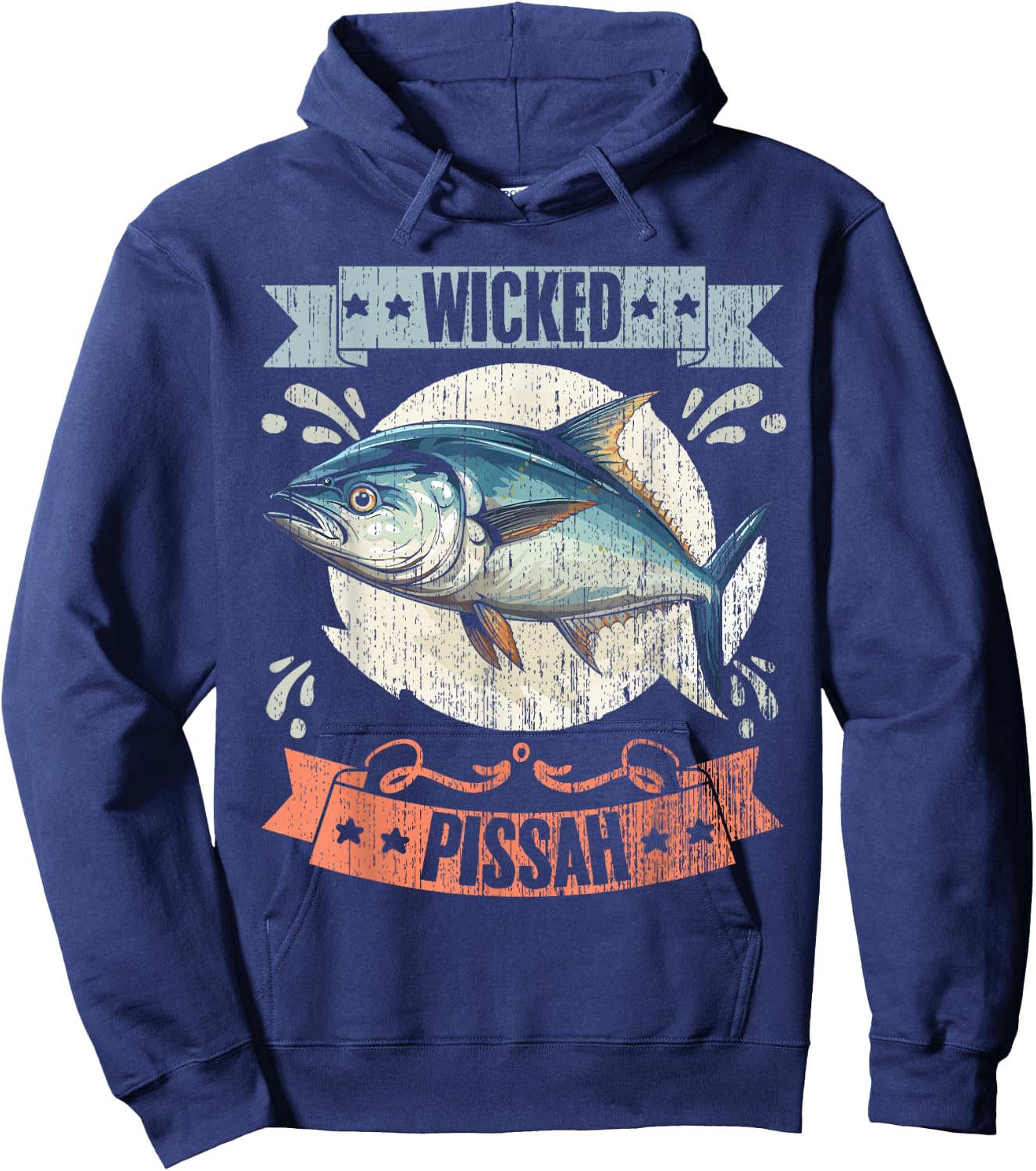 Wicked Pissah Retro Tuna Whisperer Tuna Fisherman Tuna Lover Hoodie - Hoodie | Navy