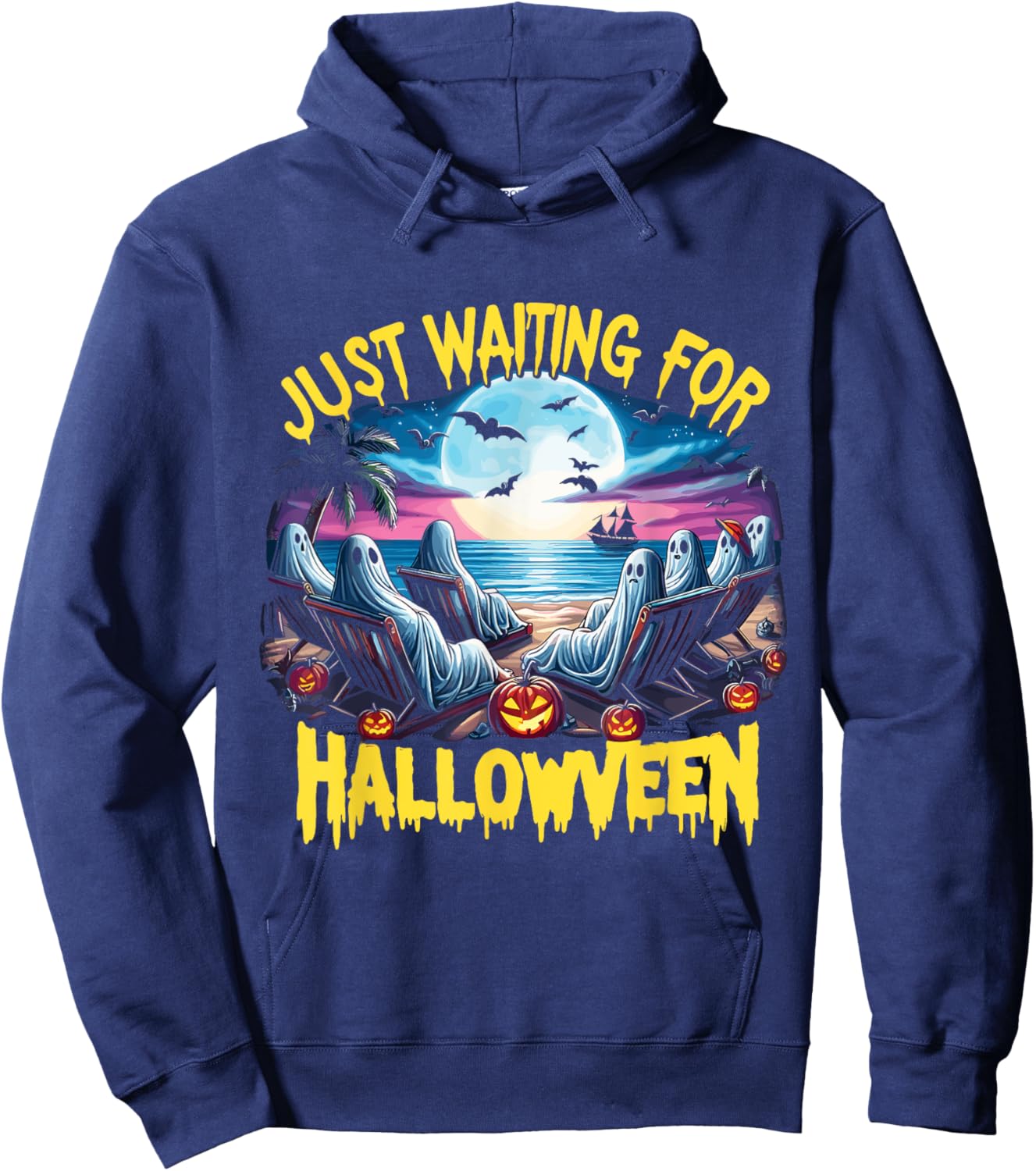 Summerween Beach Spooky Vibe Just Waiting For Halloween Hoodie - Hoodie | Navy
