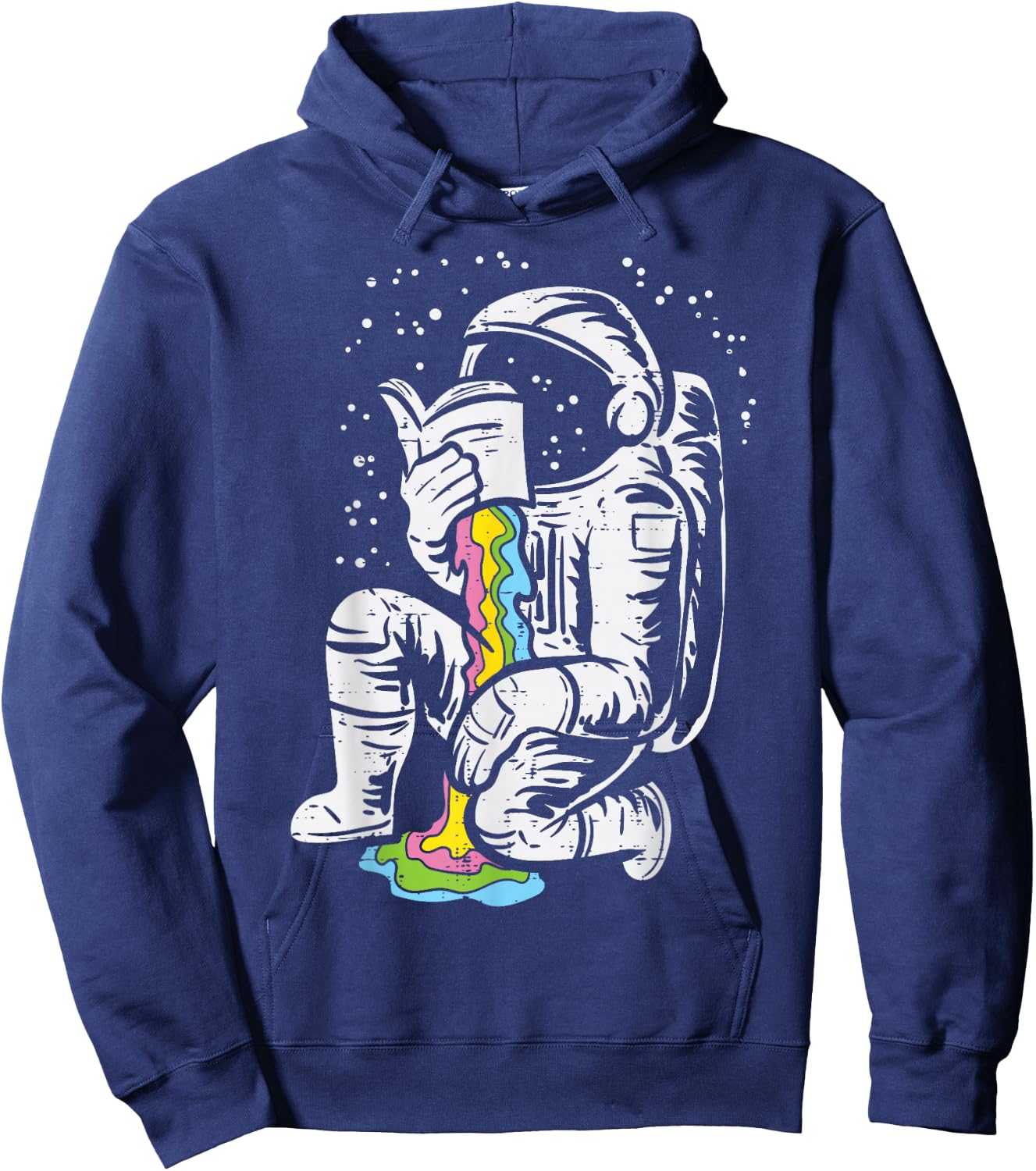 Astronaut Reading Book Space Galaxy Bookworm Men Women Kids Hoodie - Hoodie | Navy