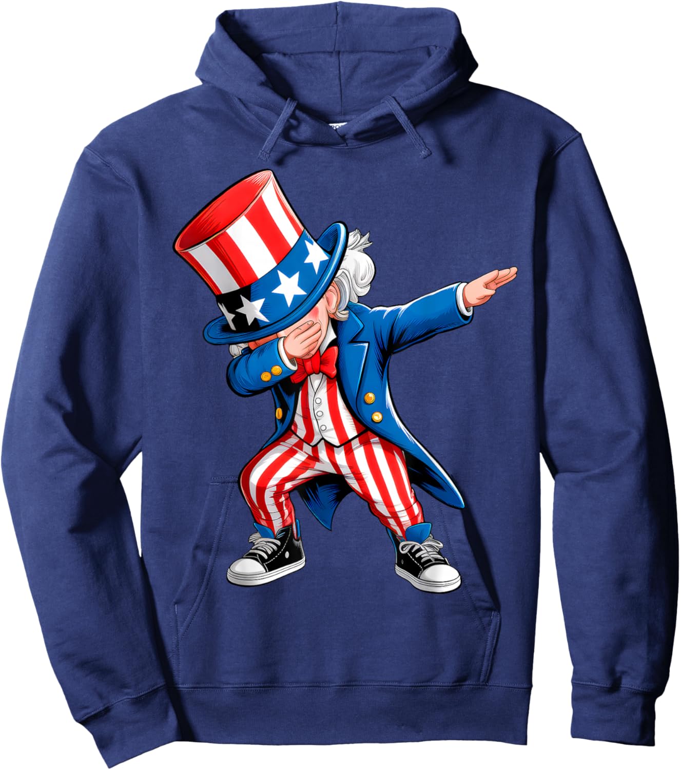 Dabbing Uncle Sam 4th of July Kids Boys Men Funny Dab Dance Hoodie - Hoodie | Navy