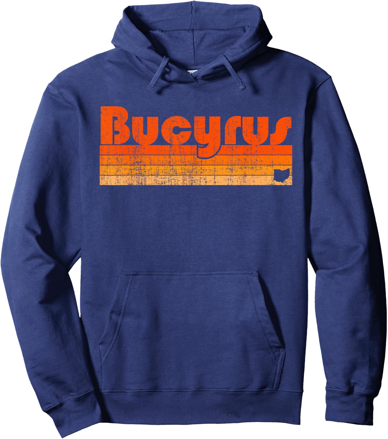 Bucyrus Ohio Retro 80s Style Hoodie - Hoodie | Navy
