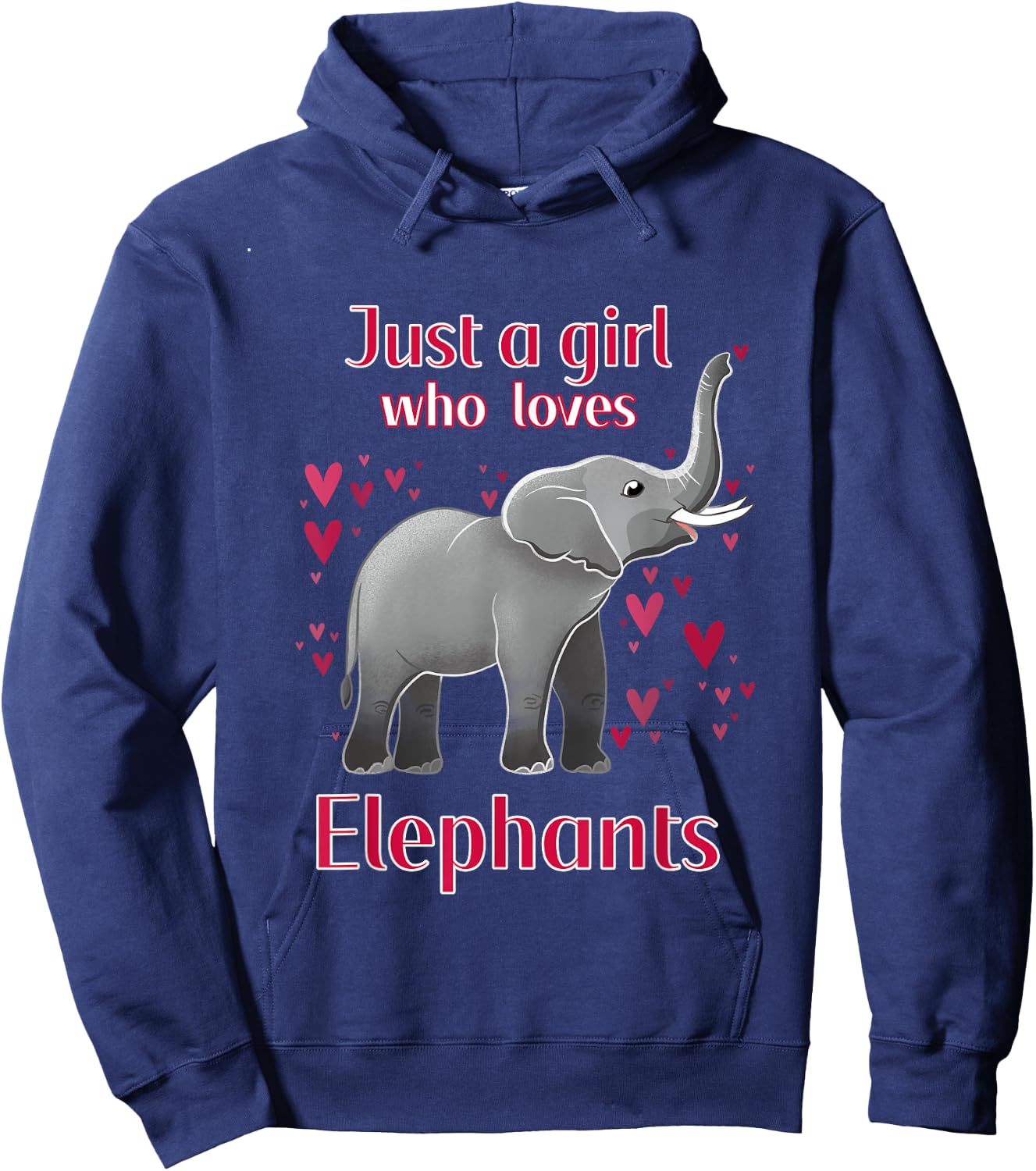 Just A Girl Who Loves Elephants Funny Elephant Lover Quote Hoodie - Hoodie | Navy