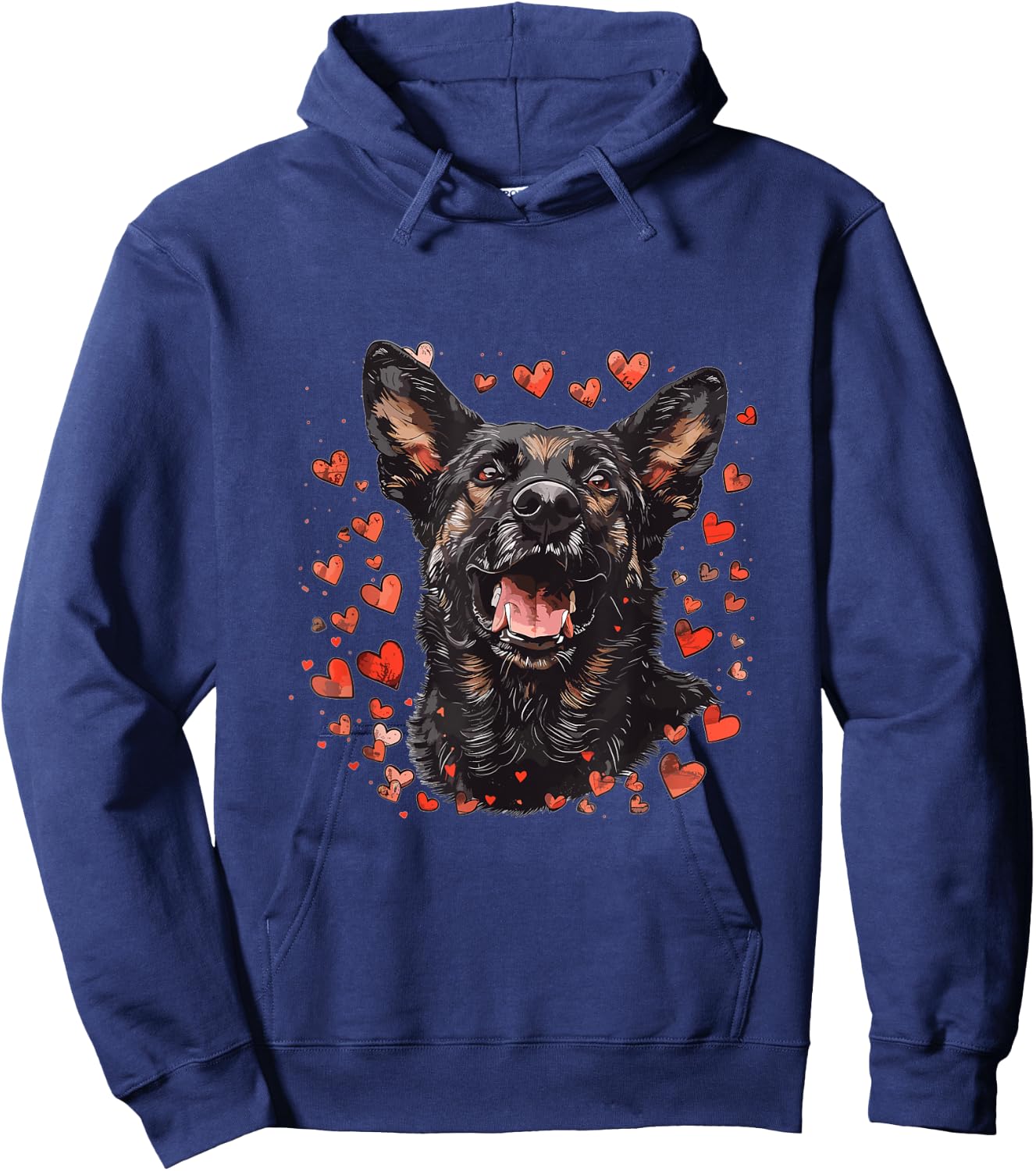 Dutch Shepherd Hearts Dog Breed Graphic Women Kids Hoodie - Hoodie | Navy