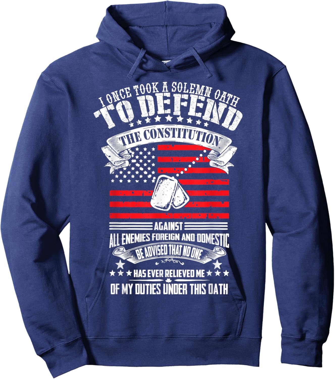 I Once Took A Solemn Oath To Defend Constitution Vetern's Da Hoodie - Hoodie | Navy