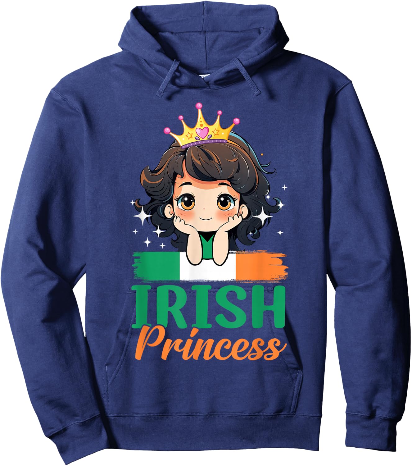 Irish Princess Ireland Girl Cute Irish Flag Hoodie - Hoodie | Navy