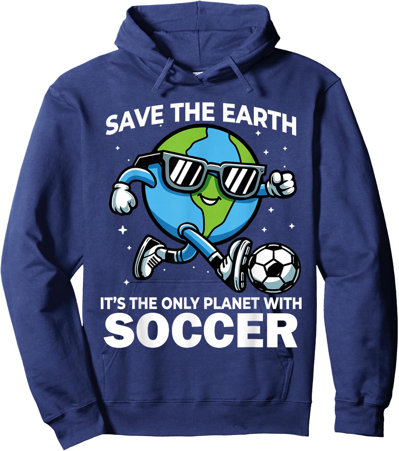 Save Earth Soccer Design - Funny Earth Day Hoodie - Hoodie | Navy