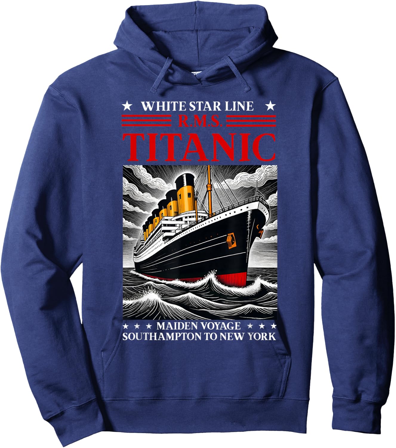 Titanic White Star Line RMS Ship Boat Stuff Boys Kids Men Hoodie - Hoodie | Navy