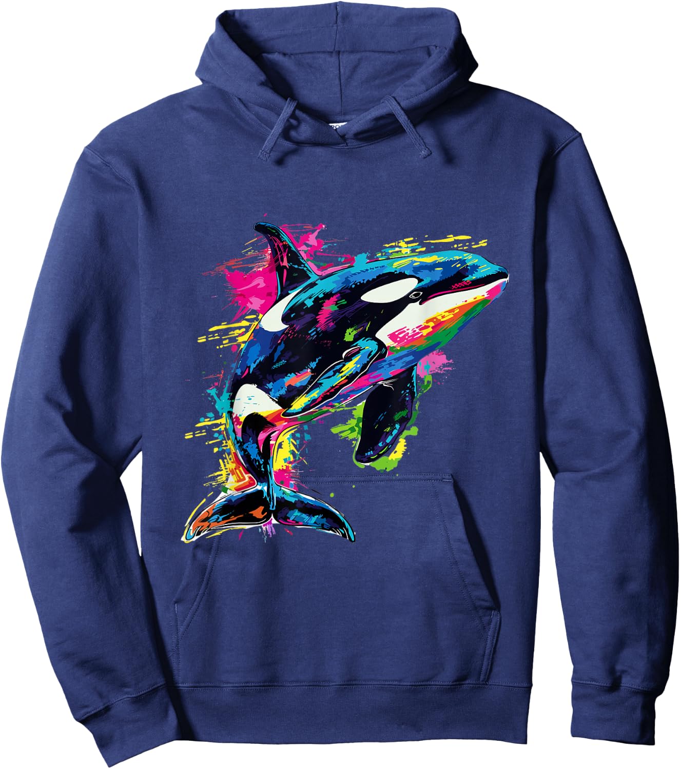 Orca Whale Pop Art Colorful Graphic Hoodie - Hoodie | Navy