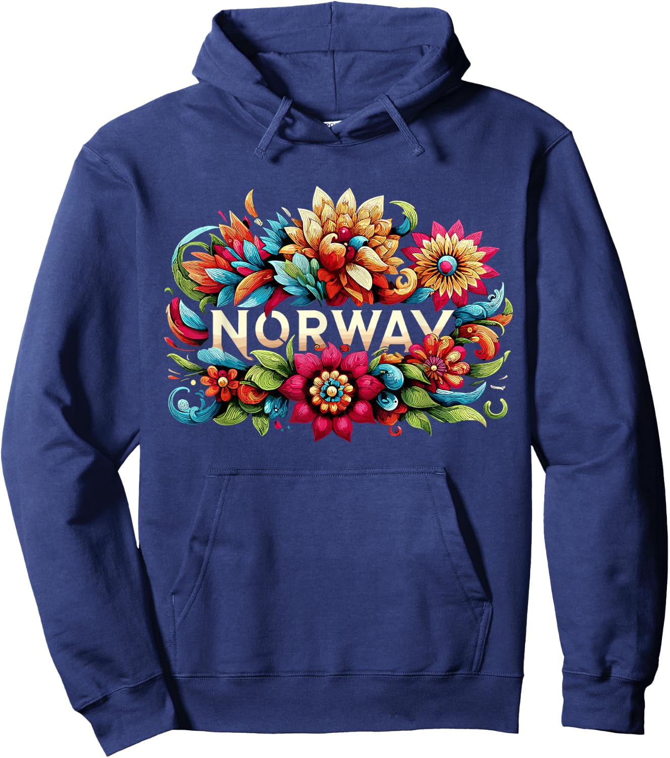 Flowers of Norway Norwegian Hoodie - Hoodie | Navy