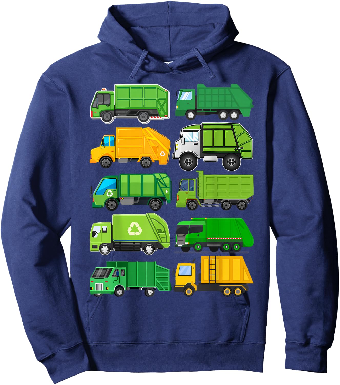 Recycling Trash Garbage Truck Kids Birthday Gifts Earth Day Hoodie - Hoodie | Navy