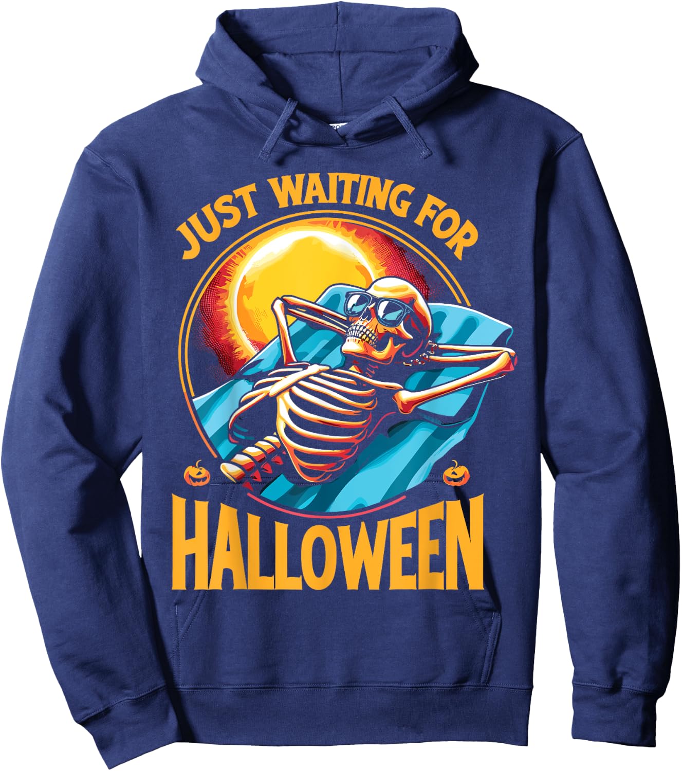 Just Waiting For Halloween Summerween Skeleton Beach Hoodie - Hoodie | Navy