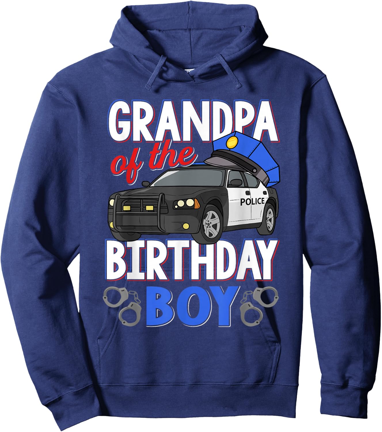 Grandpa Of The Birthday Boy Policeman Officer Party Hoodie - Hoodie | Navy