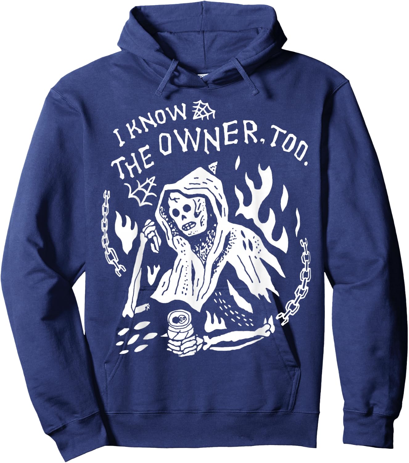 I Know The Owner Too Skeleton Death Hoodie - Hoodie | Navy