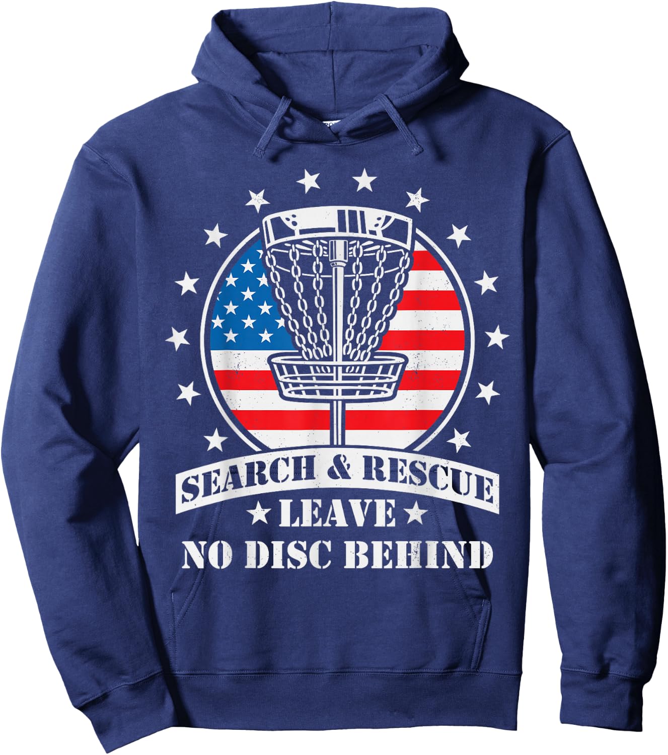 American Flag Disc Golf Search & Rescue 4th of July Golfer Women Girls Kids Men Hoodie - Hoodie | Navy