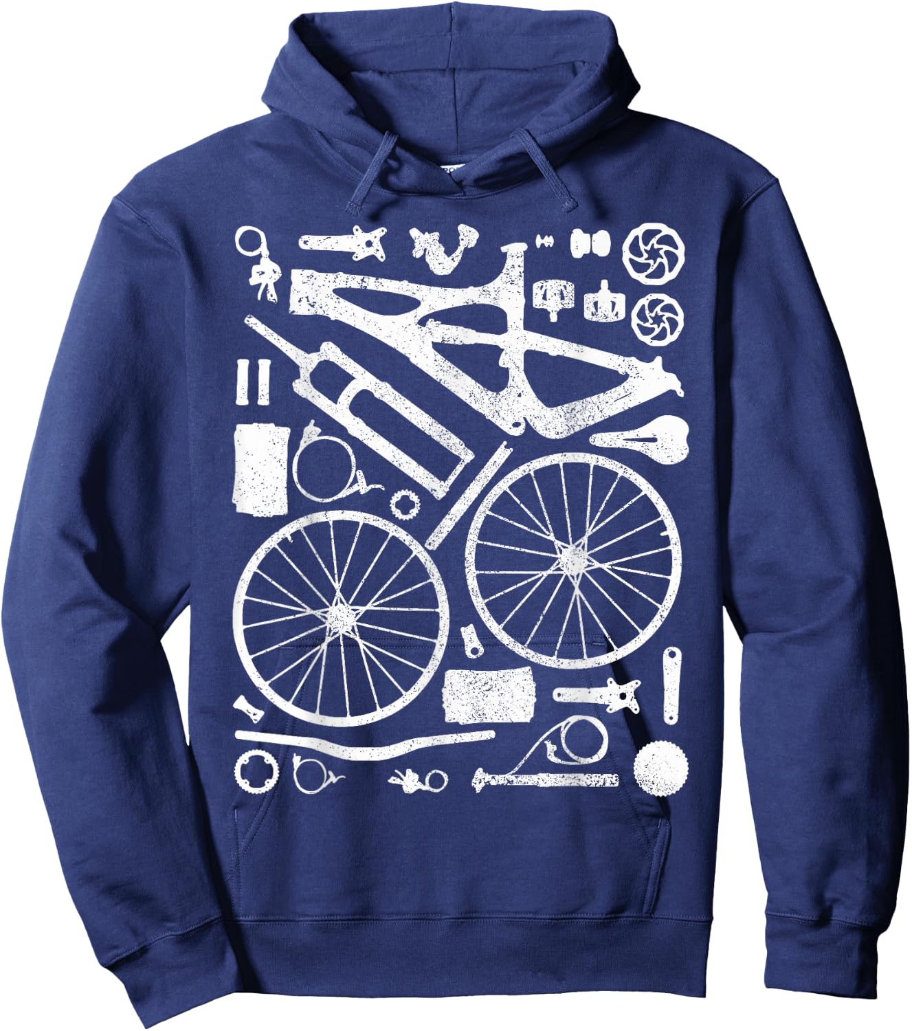 Mountain Bike Parts MTB Bicycle Cycling Downhill Biker Hoodie - Hoodie | Navy