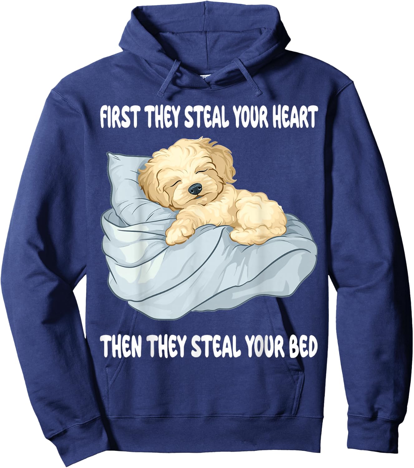 Maltipoo Sleeping Pajamas Nightgown Hoodie - Hoodie | Navy