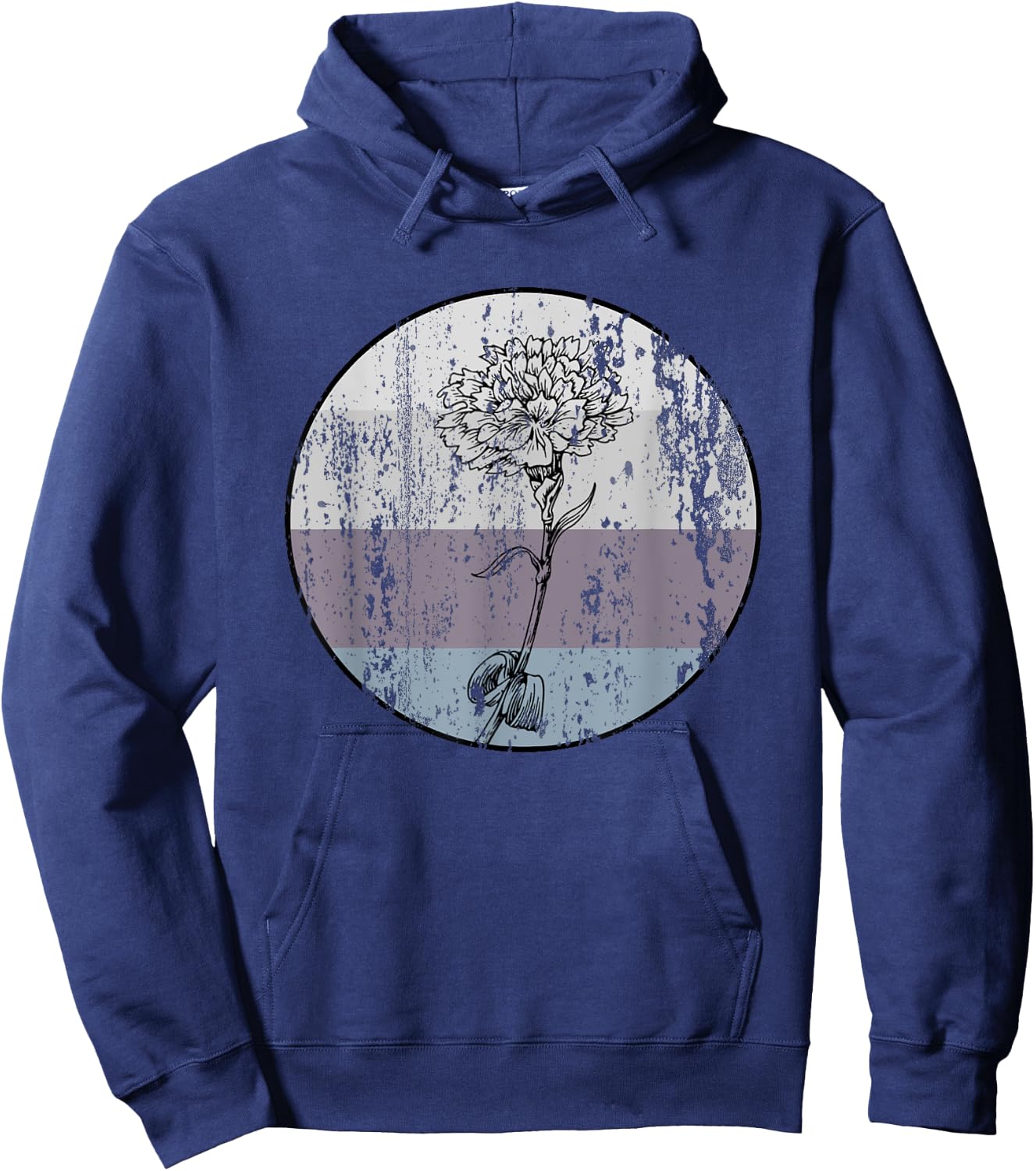 Carnation Flower Shirt Vintage Nature Lover Earth Day Gift Hoodie - Hoodie | Navy