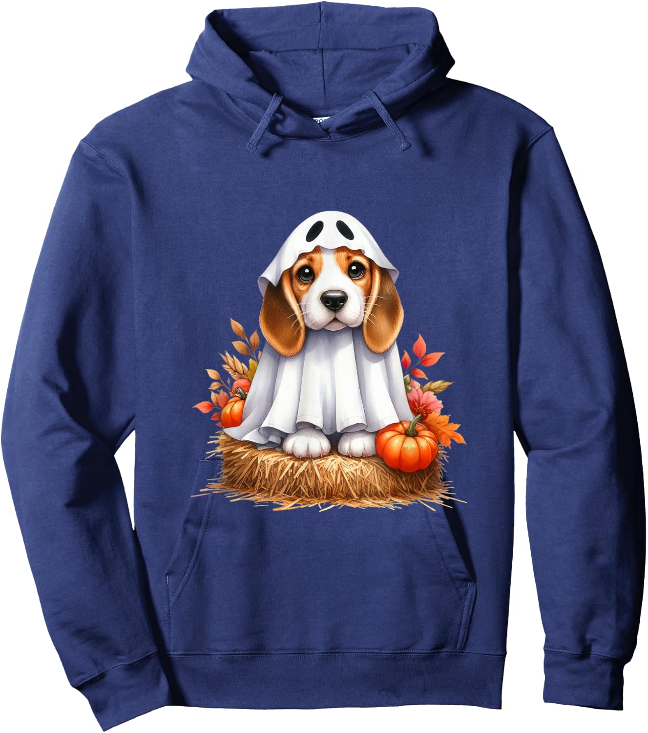 Cute Halloween Beagle dog as ghost dog owner dogs Men Women Kids Hoodie - Hoodie | Navy