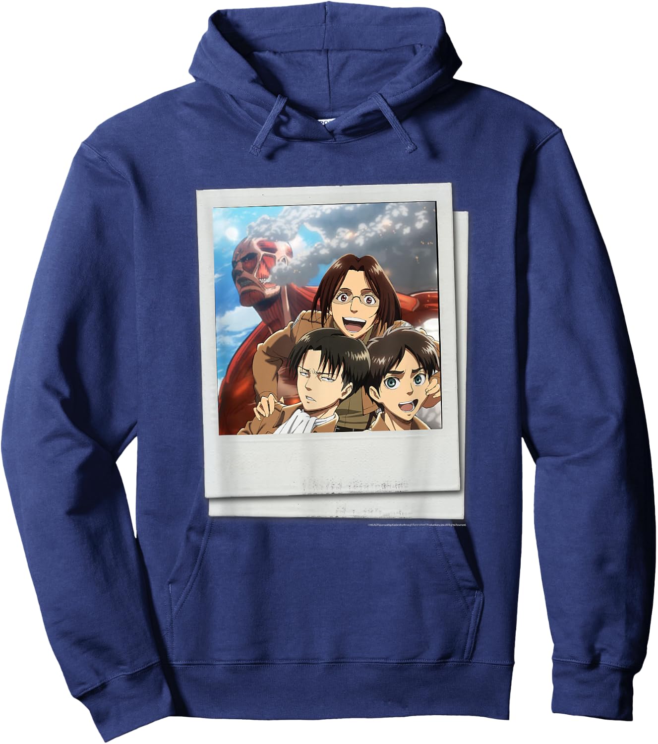 Attack on Titan See The Walls! Tourist Polaroid Photo Anime Hoodie - Hoodie | Navy