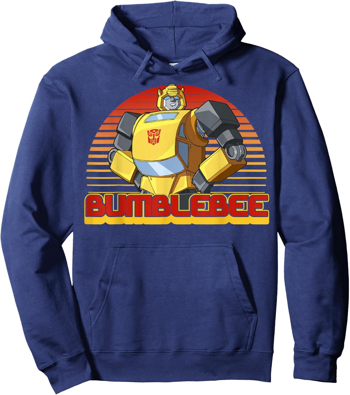 Transformers Bumblebee Retro Stripes Vintage Portrait Small Hoodie - Hoodie | Navy