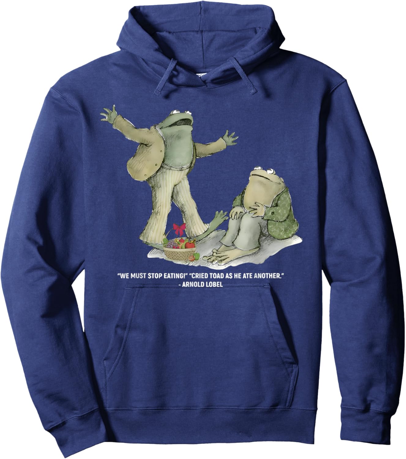 We Must Stop Eating Frog Funny Meme Retro Men Women Hoodie - Hoodie | Navy