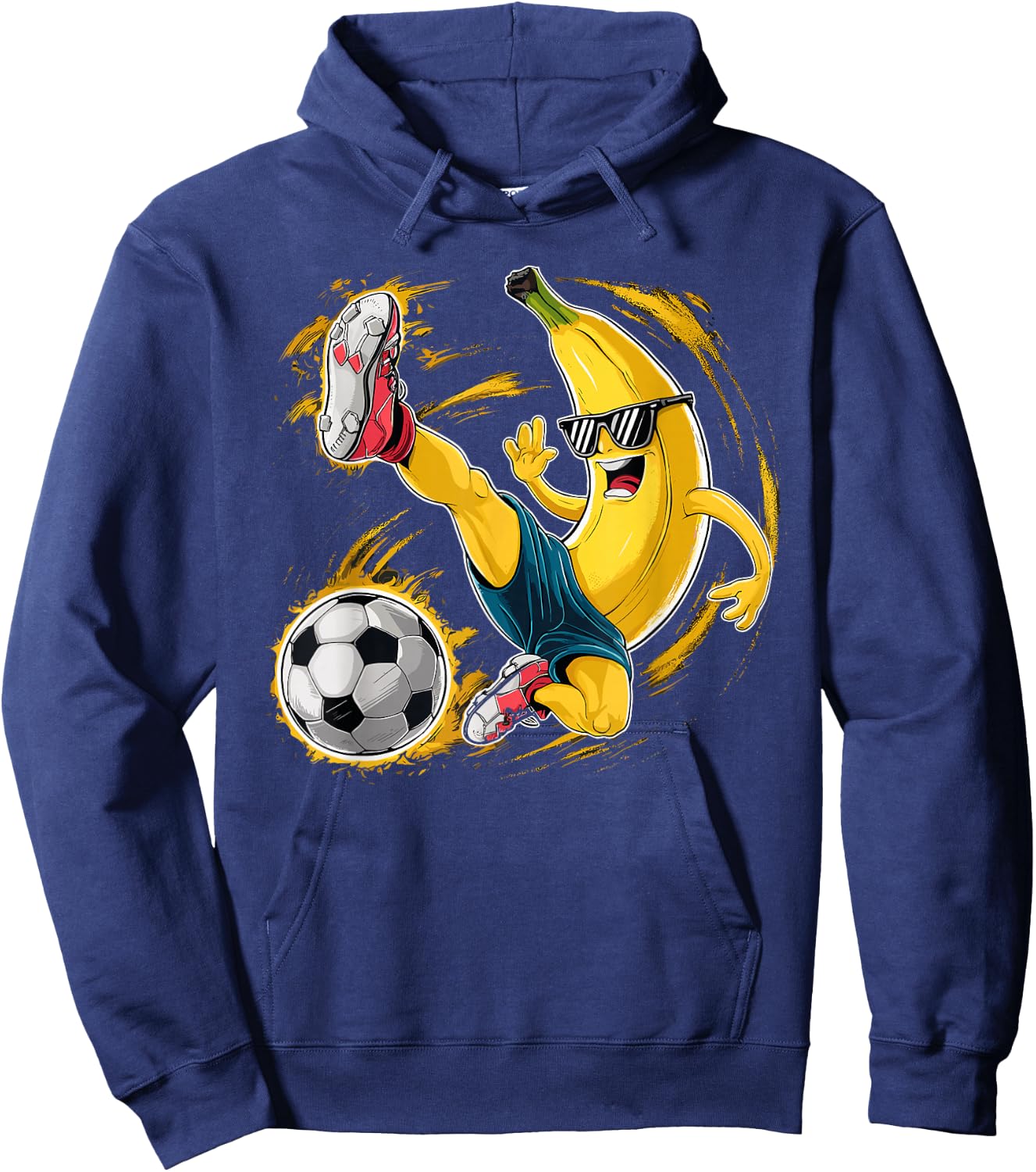 Sport Banana Football Player Fruit Cute Banana Soccer Player Hoodie - Hoodie | Navy