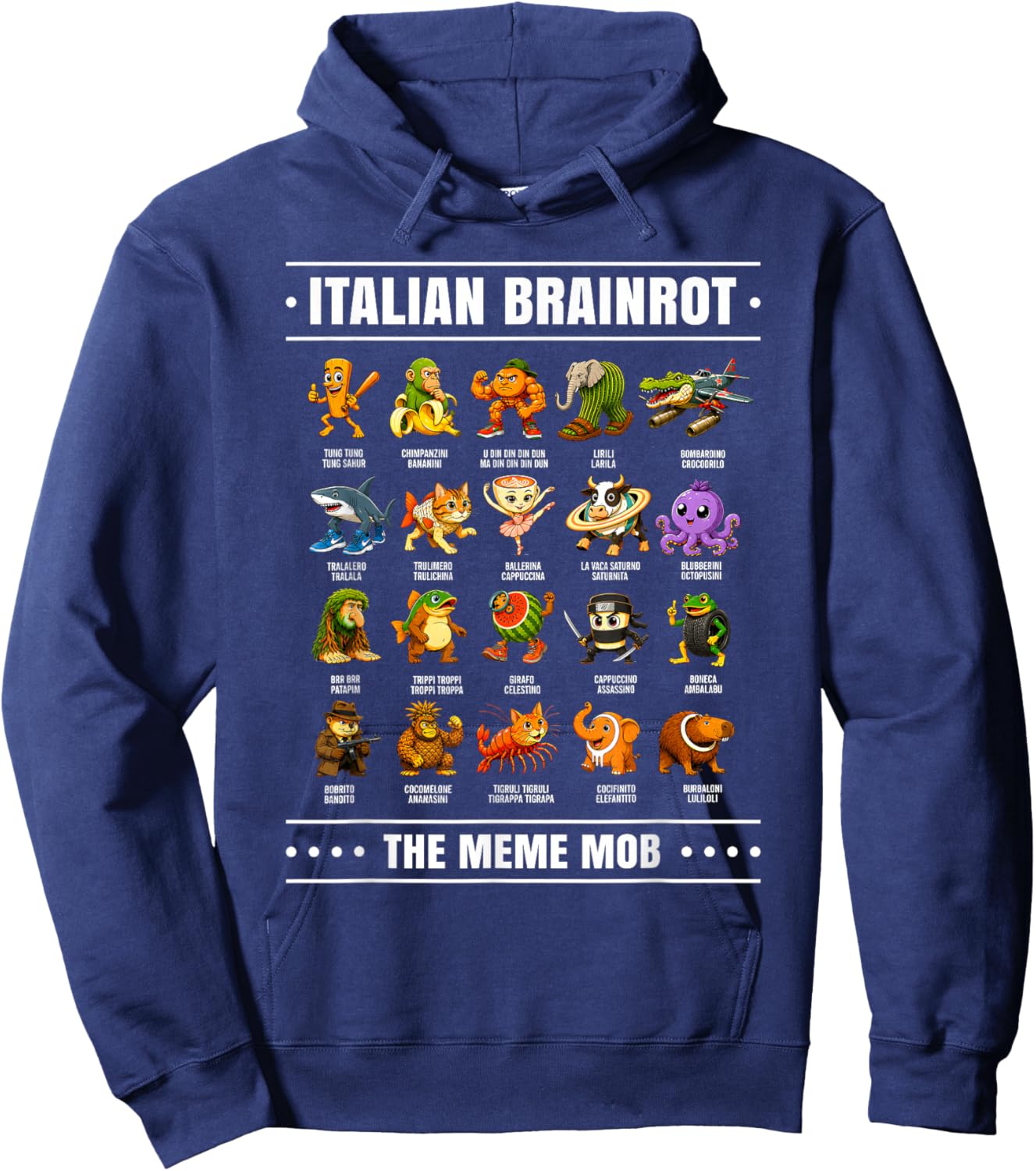 Funny Italian Brainrot Shirt Italian Brainrot Kids Brainrot Hoodie - Hoodie | Navy