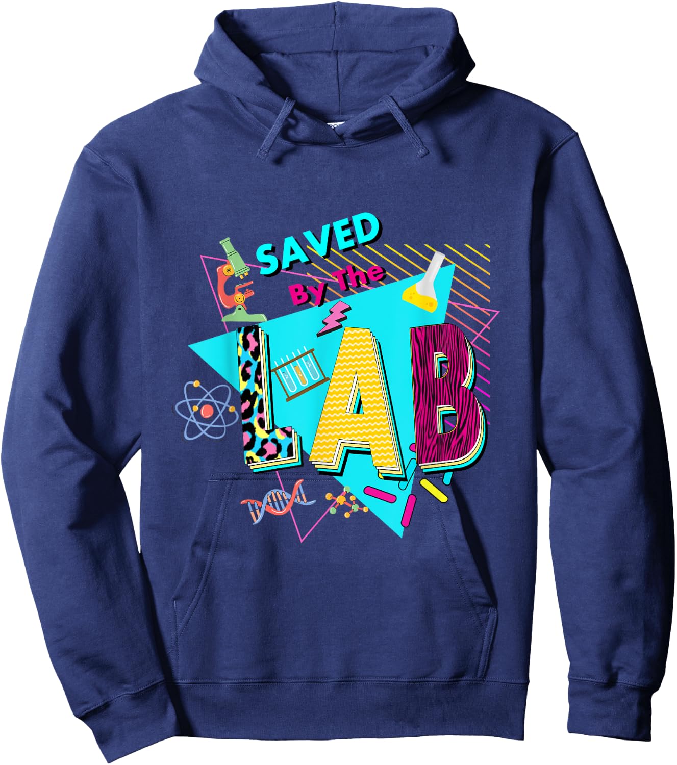 Saved By The Lab Retro Lab Week 2024 Laboratory Technician Hoodie - Hoodie | Navy
